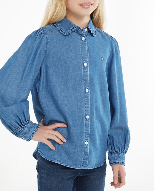 Imagen 0 de Camisa de niña con cuello y manga larga