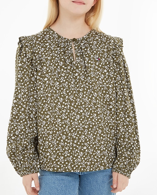 Imagen 0 de Camisa de niña de manga larga con volantes