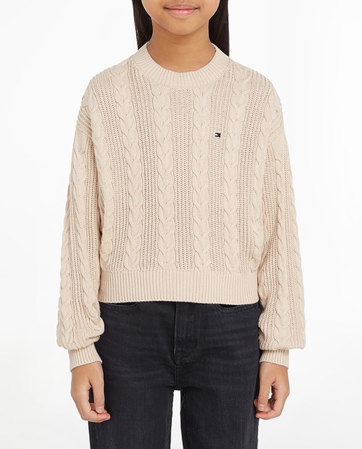 Imagen 0 de Jersey de niña de cuello redondo de ochos cropped