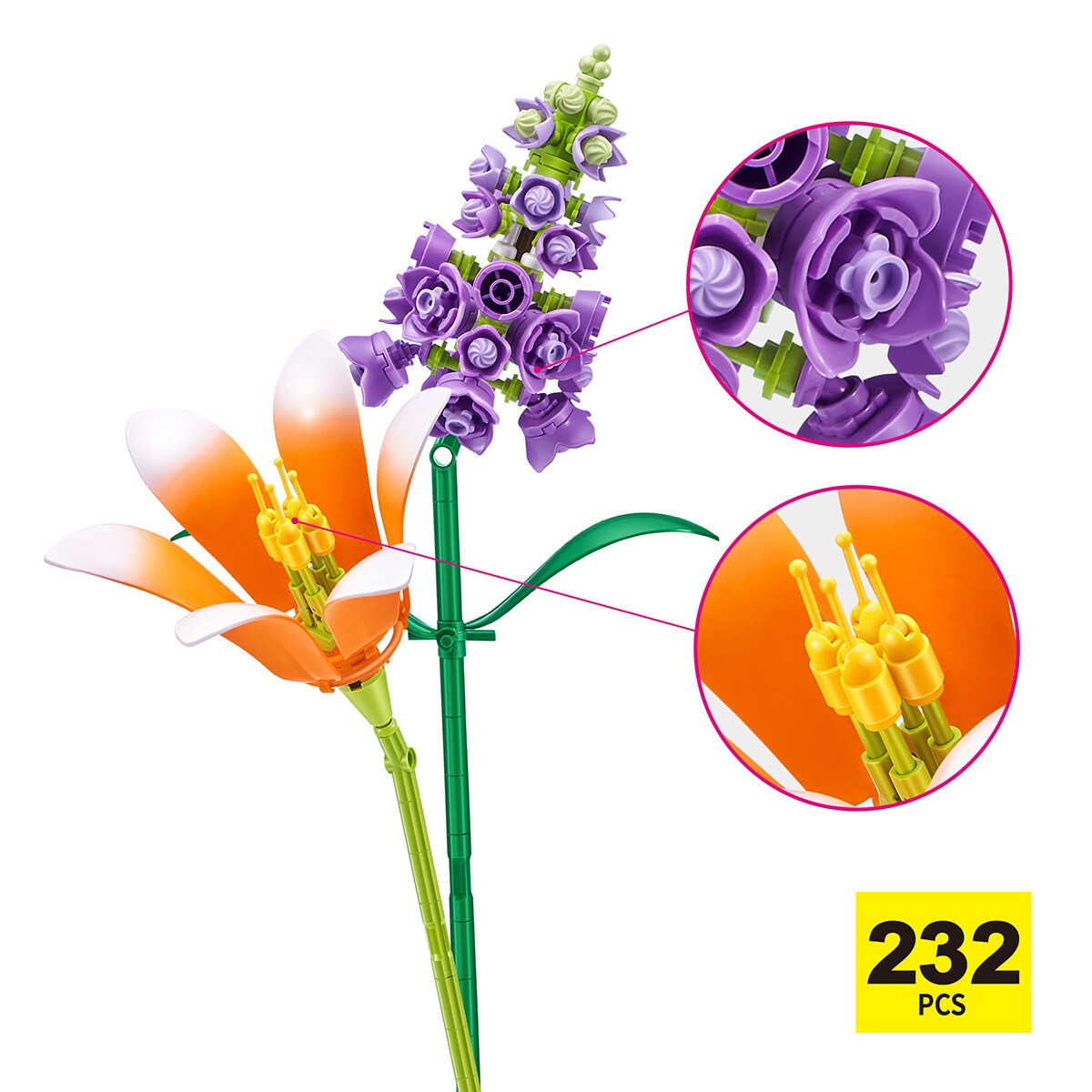 Zuru – MAX Flowers – Capsule Garden Long Flowers – 2 Fleurs à Construire – Modèle Aléatoire