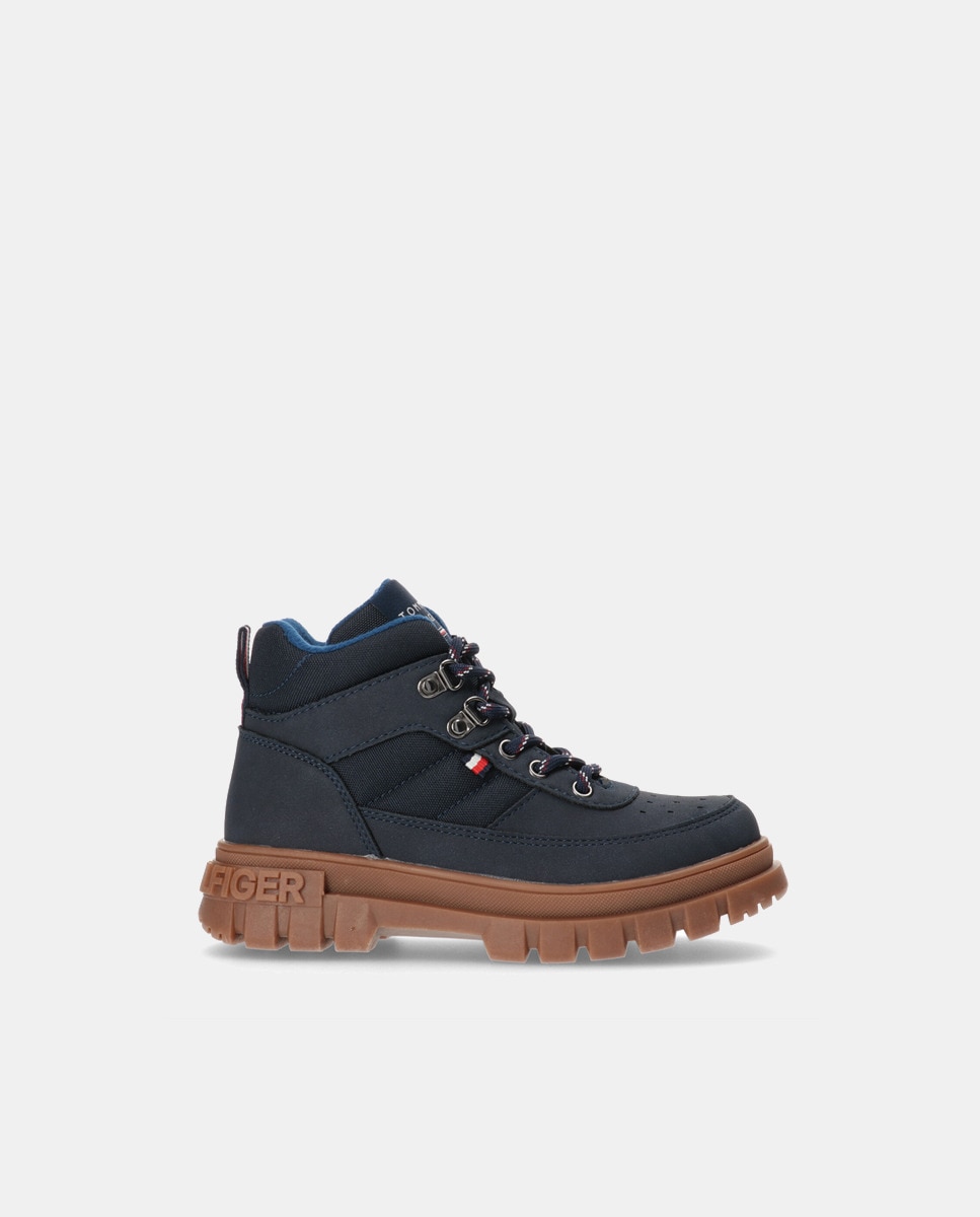 Botas de Atacadores com Sola com Pitões Azul-escuro-1