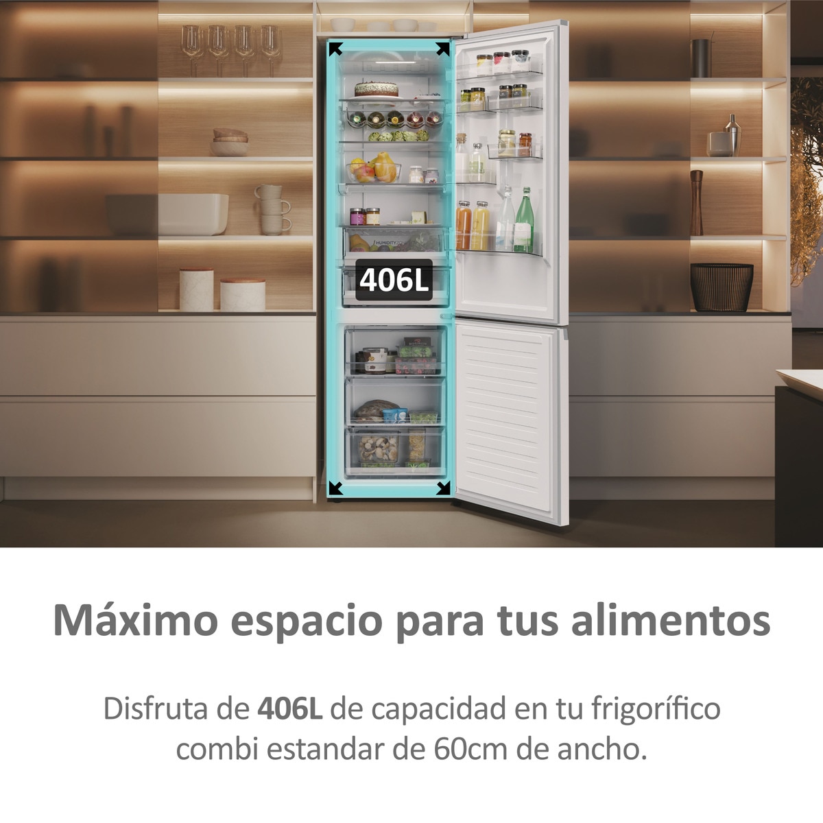 Frigorífico Combi Haier Total No Frost con WIFI 2D 60 Series 5 Pro - HDPW5620CNPW Blanco-12