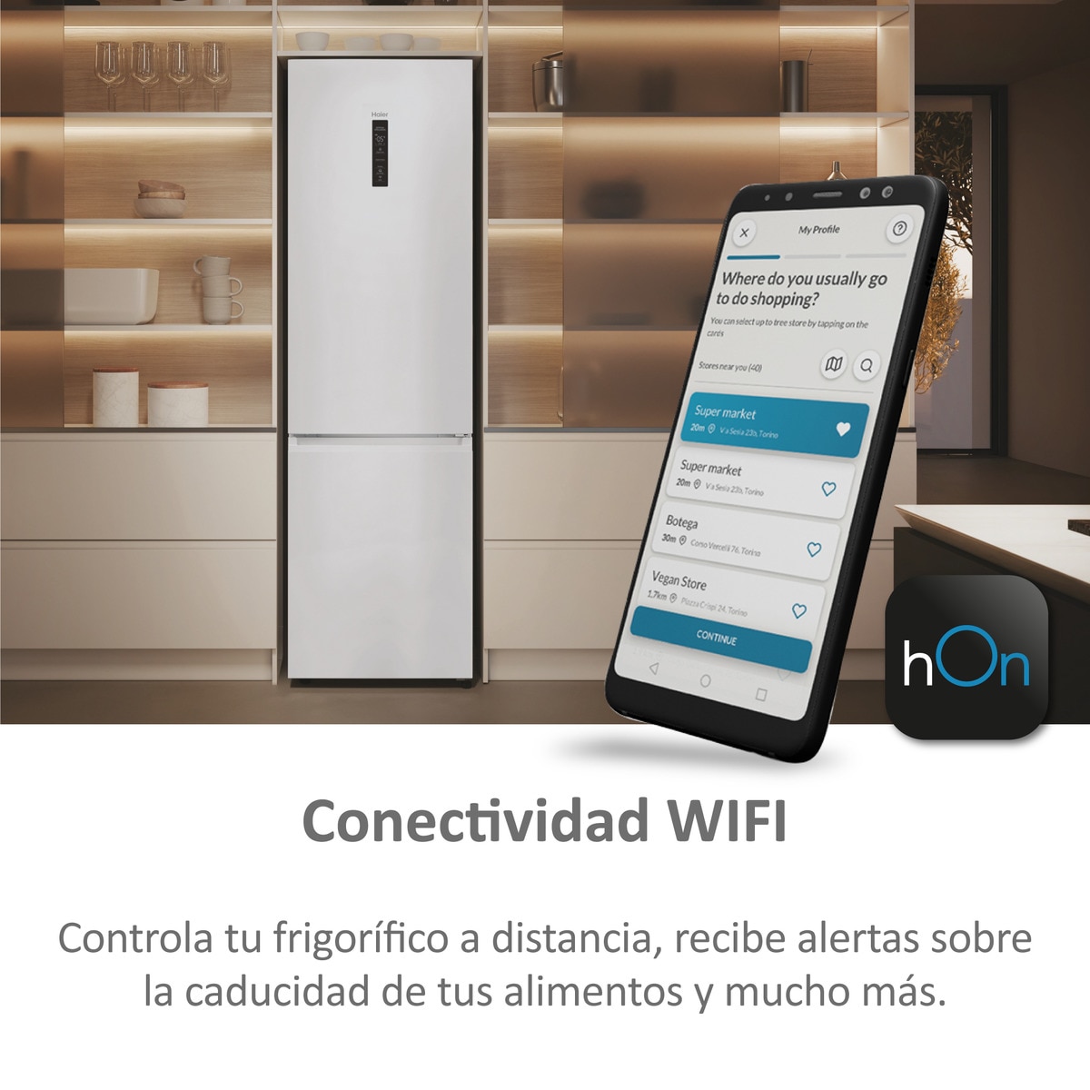 Frigorífico Combi Haier Total No Frost con WIFI 2D 60 Series 5 Pro - HDPW5620CNPW Blanco-6