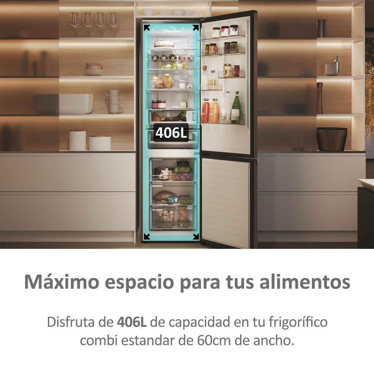 Frigorífico Combi Haier Total No Frost con WIFI 2D 60 Series 5 Pro - HDPW5620DNPK Inox-13