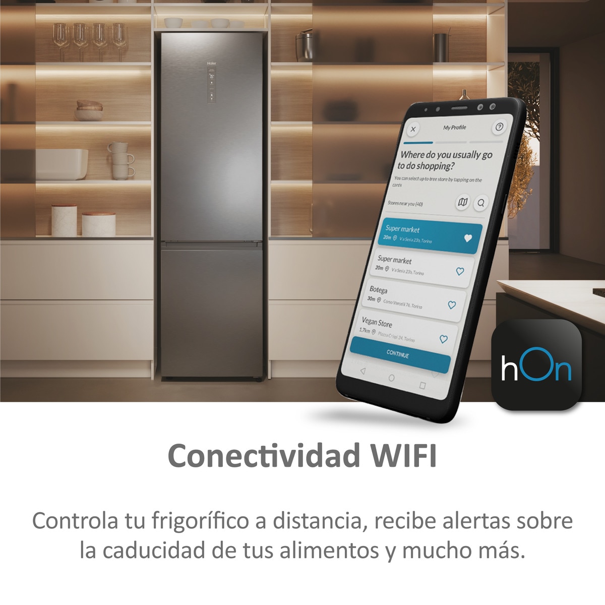 Frigorífico Combi Haier Total No Frost con WIFI 2D 60 Series 5 Pro - HDPW5620DNPK Inox-7