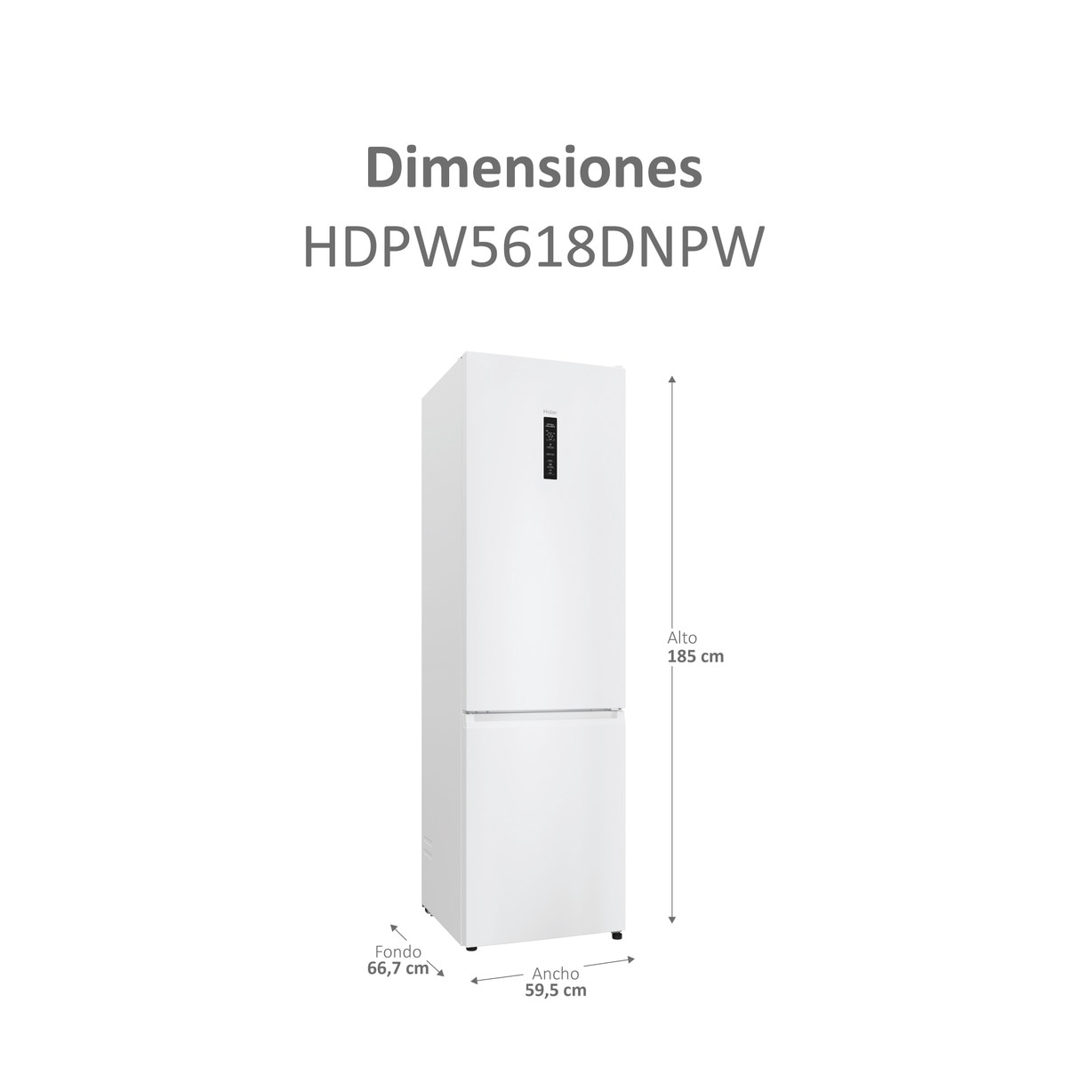 Frigorífico Combi Haier Total No Frost con WIFI 2D 60 Series 5 Pro - HDPW5618DNPW Blanco-5