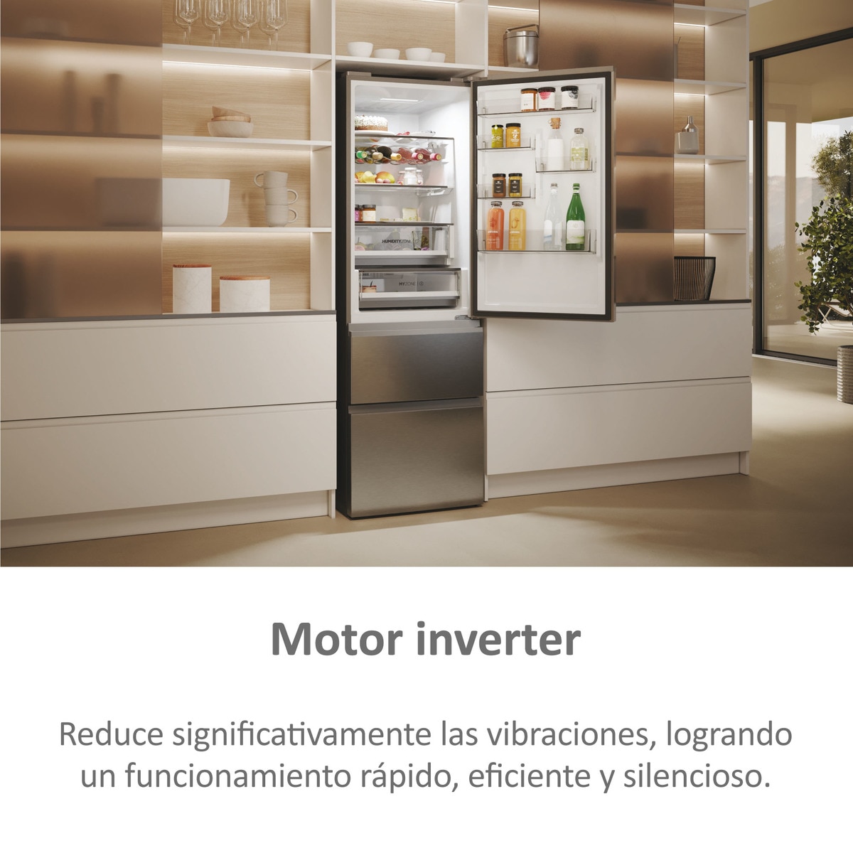 Frigorífico Combi Haier Total No Frost con WIFI 3D 60 Series 5 - HTW5620DNMG Inox-9