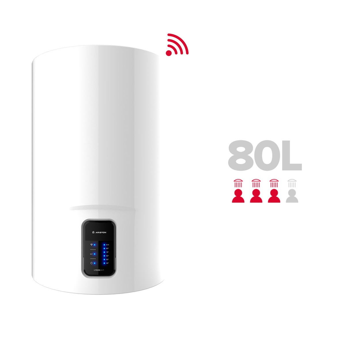 Termo eléctrico vertical Ariston 80 litros - LYDOS WIFI 80 V 2