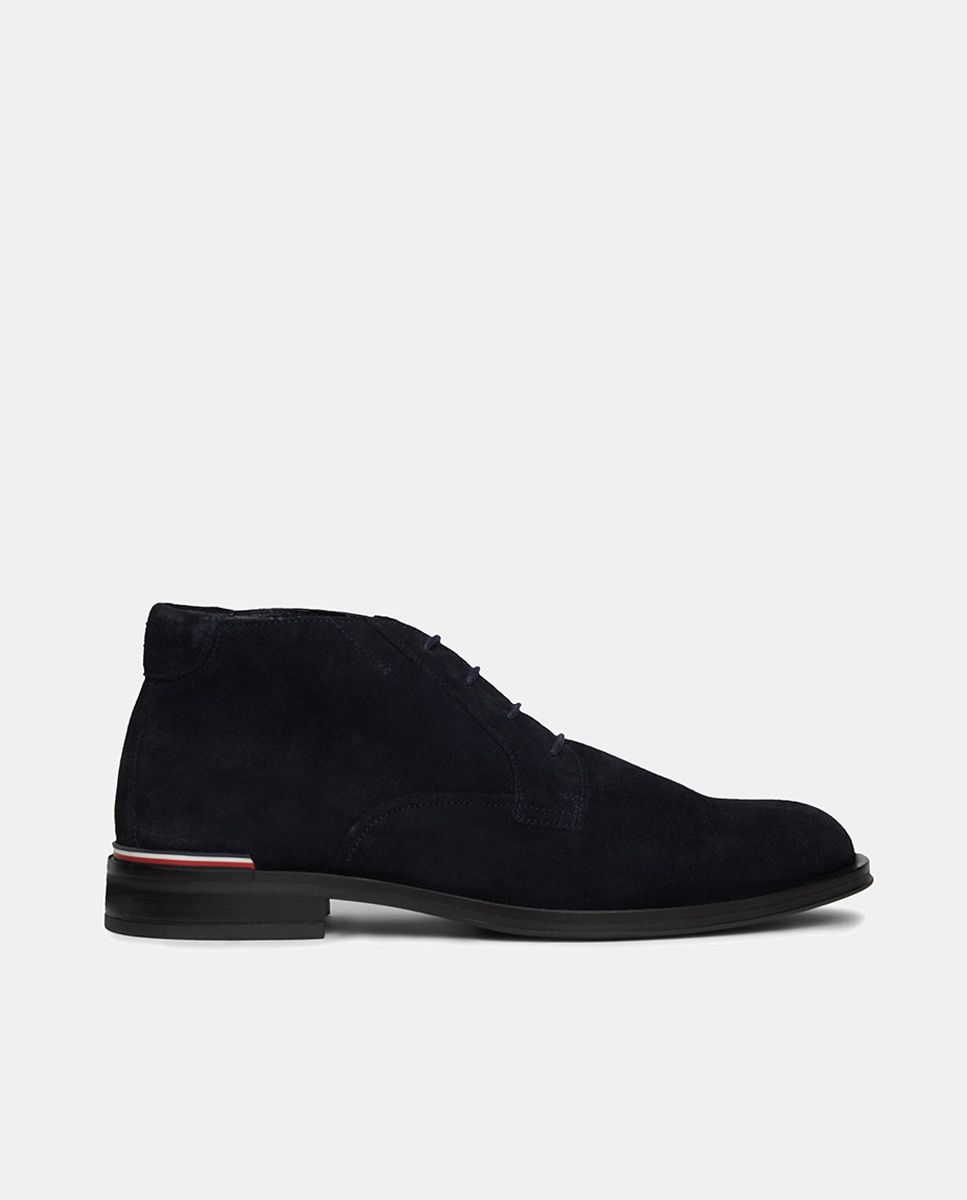 Botins de Camurça com Atacadores Azul-marinho-1
