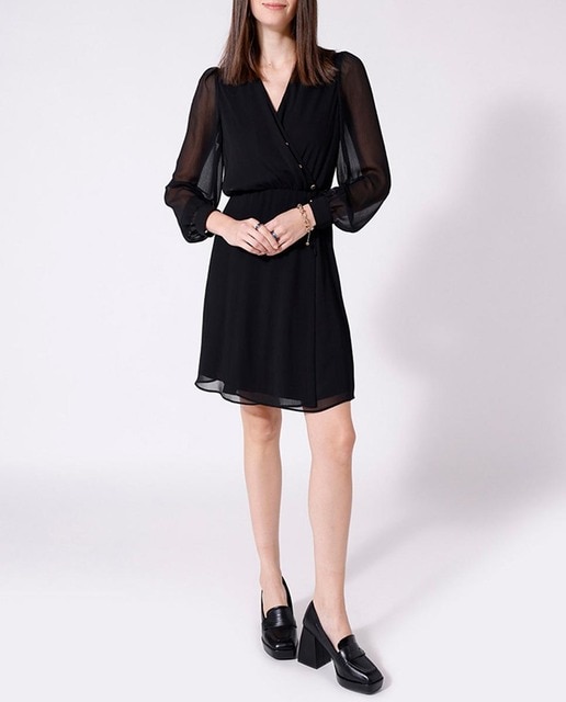 Imagen 0 de Vestido corto mujer con mangas semitransparentes