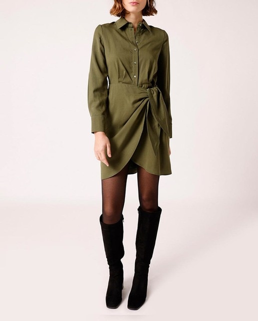 Imagen 0 de Vestido corto mujer cuello camisero