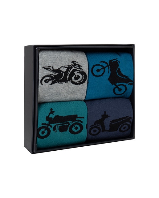 Imagen 0 de Caja de 4 pares de calcetines corto de algodón - MOTOS. Hecho en España