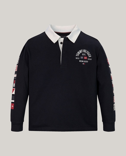 Imagen 0 de Polo de bebé niño de manga larga con cuello a contraste