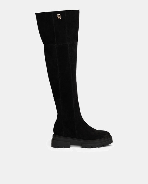 Imagen 0 de Botas de caña alta en ante con suela dentada de Tommy Hilfiger