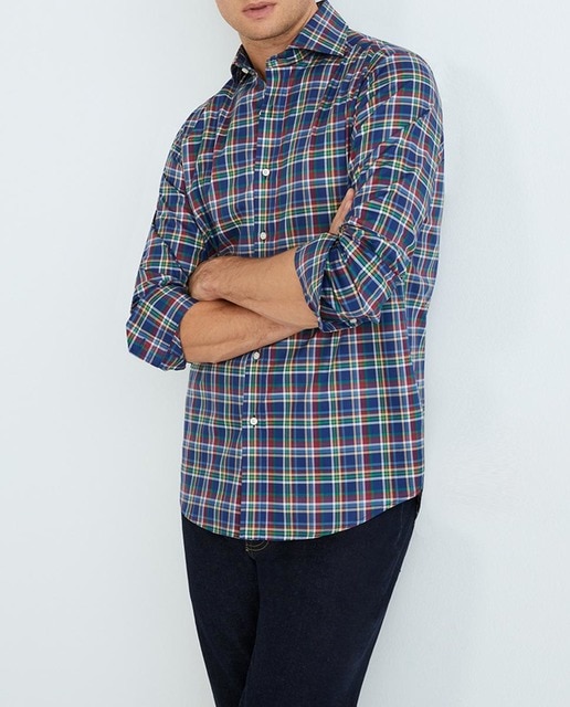 Imagen 0 de Camisa de hombre casual cuadros manga larga