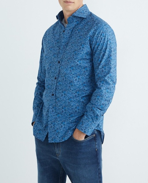 Imagen 0 de Camisa de hombre casual estampada manga larga