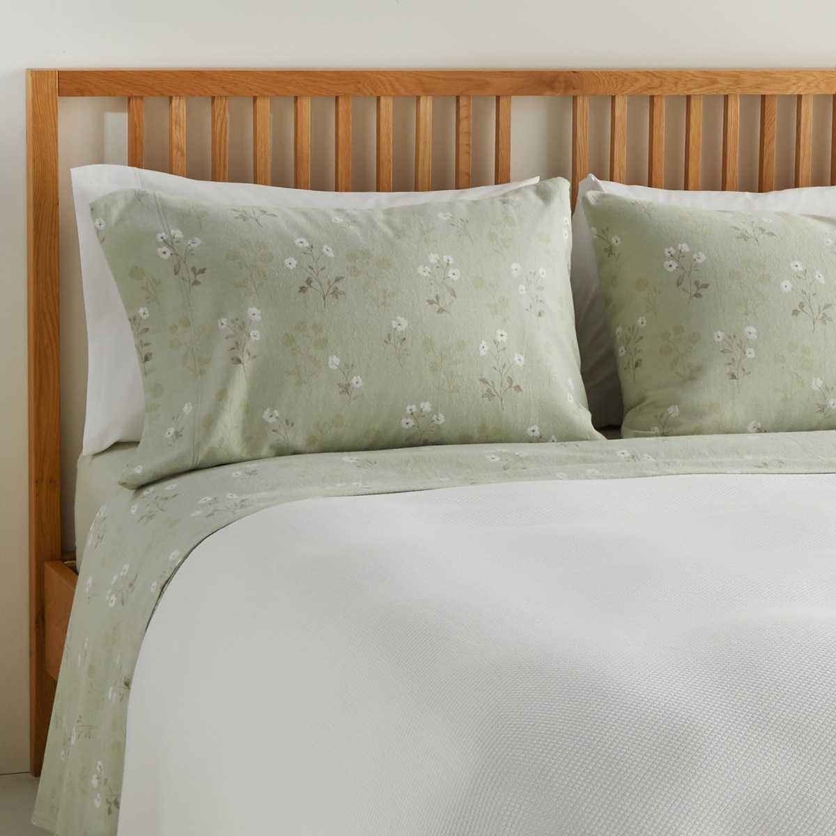 Conjunto de Lençóis com Lençol Ajustável de Flanela Dakota Verde-1