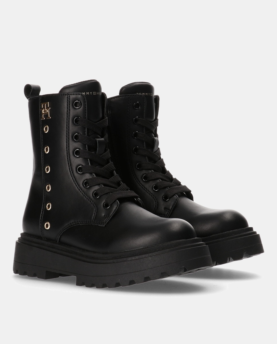 Botas Combat com Atacadores Preto-5
