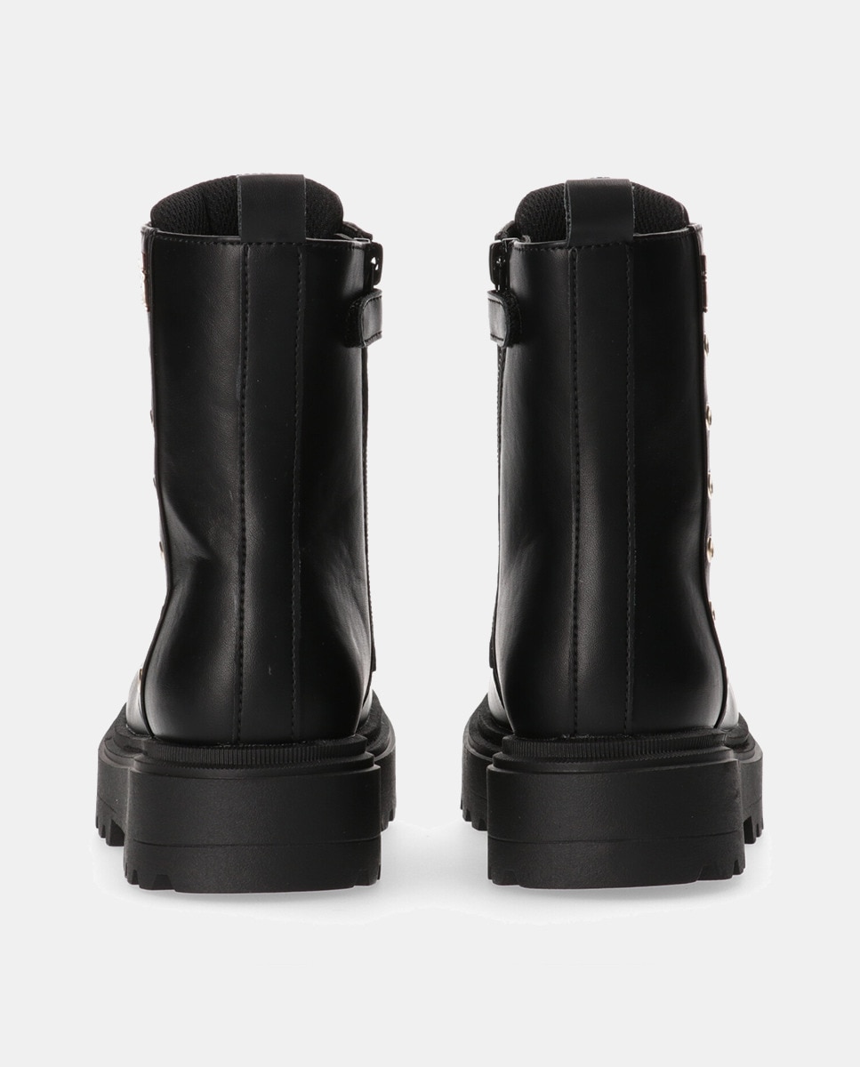 Botas Combat com Atacadores Preto-4