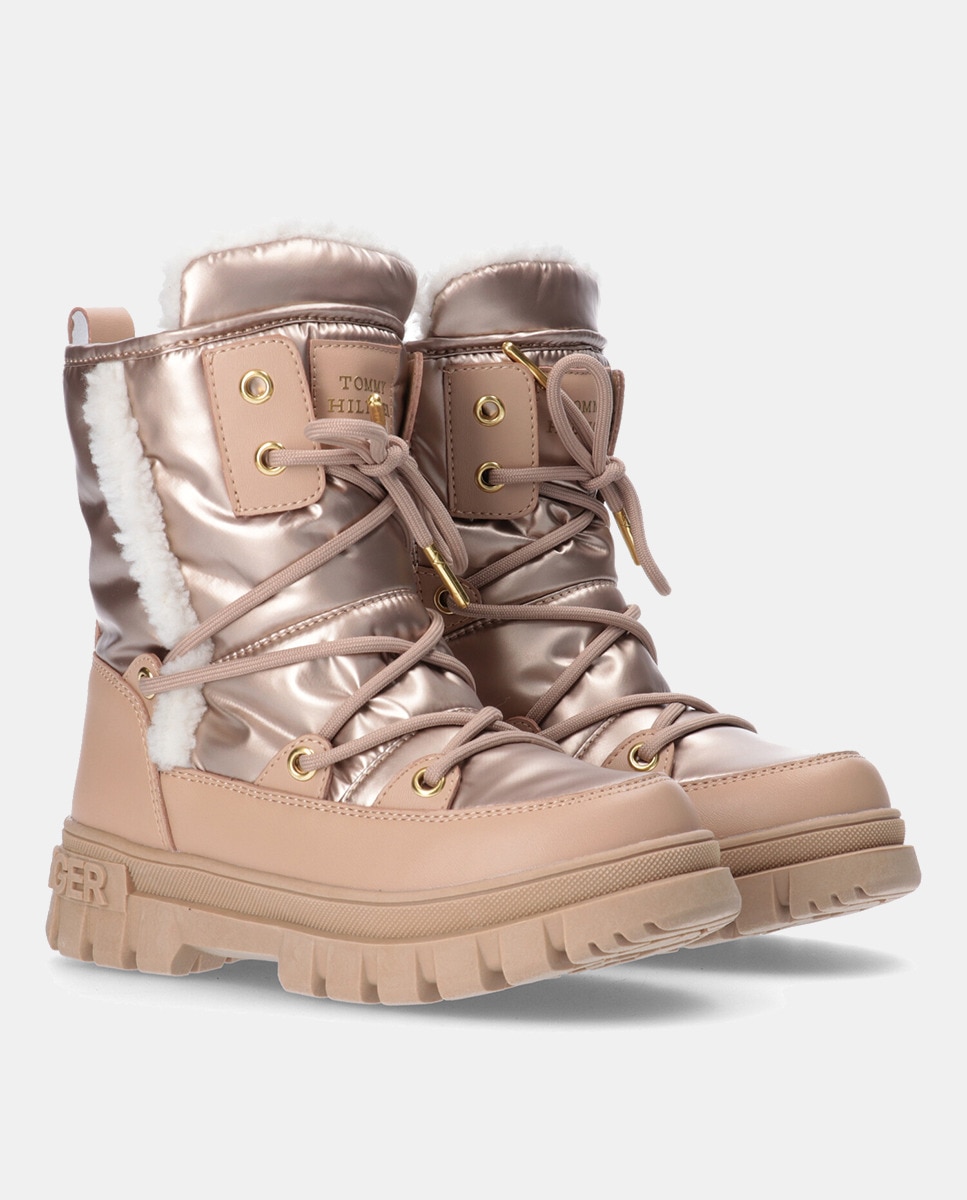 Botas de Atacadores com Sola com Pitões Cobre-5