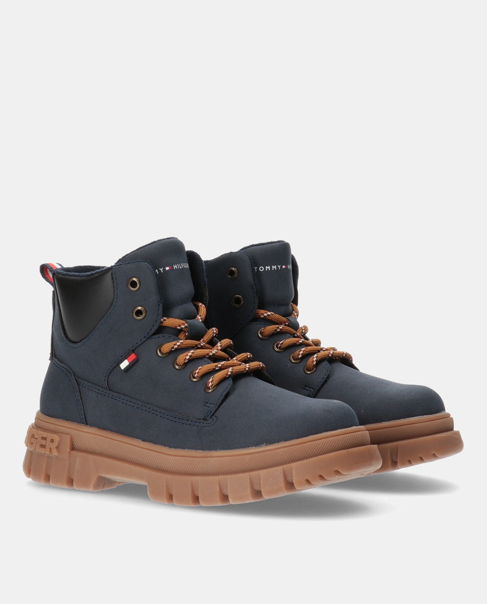 Botas de Atacadores com Sola com Pitões Azul-escuro-5
