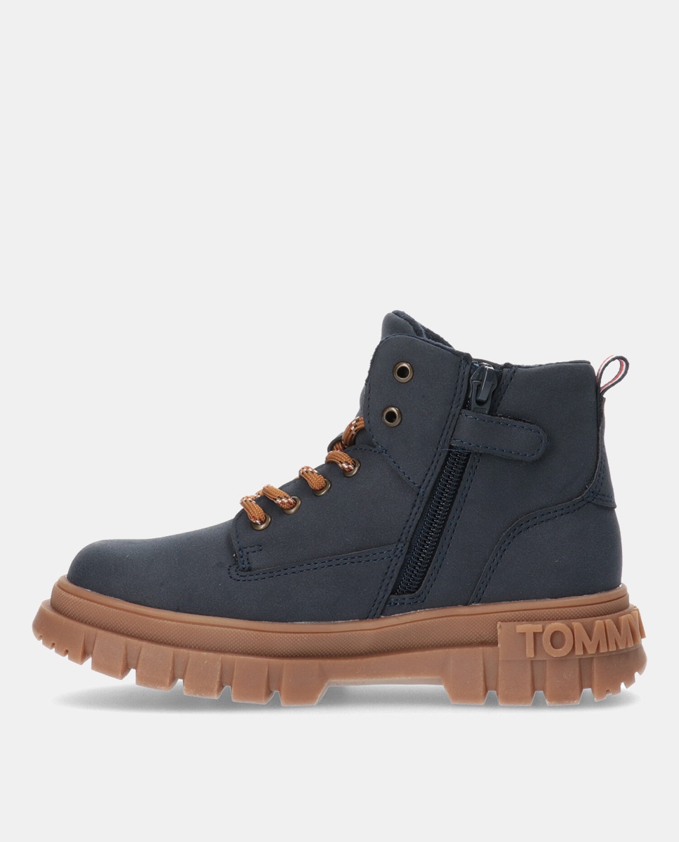 Botas de Atacadores com Sola com Pitões Azul-escuro-2