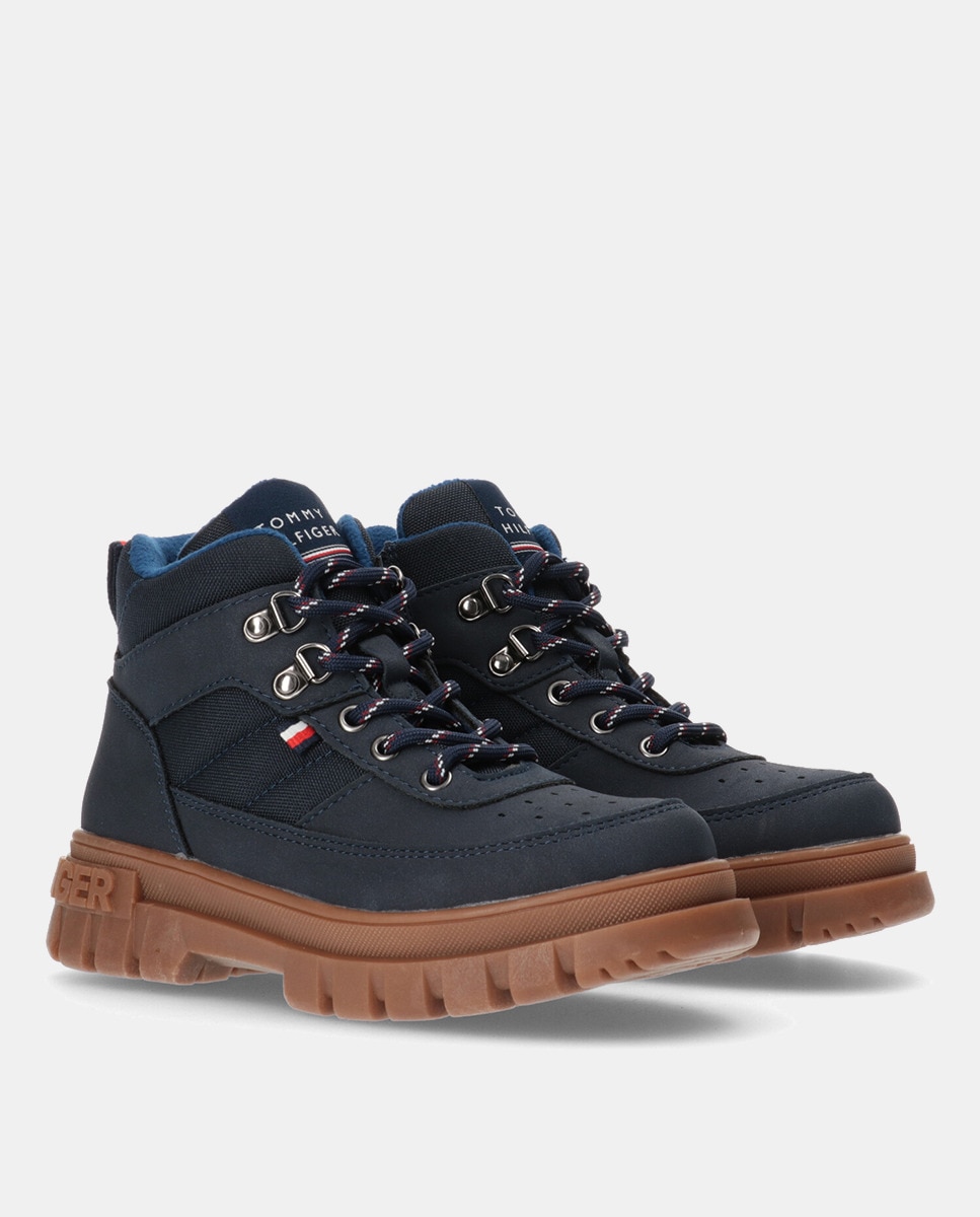 Botas de Atacadores com Sola com Pitões Azul-escuro-5