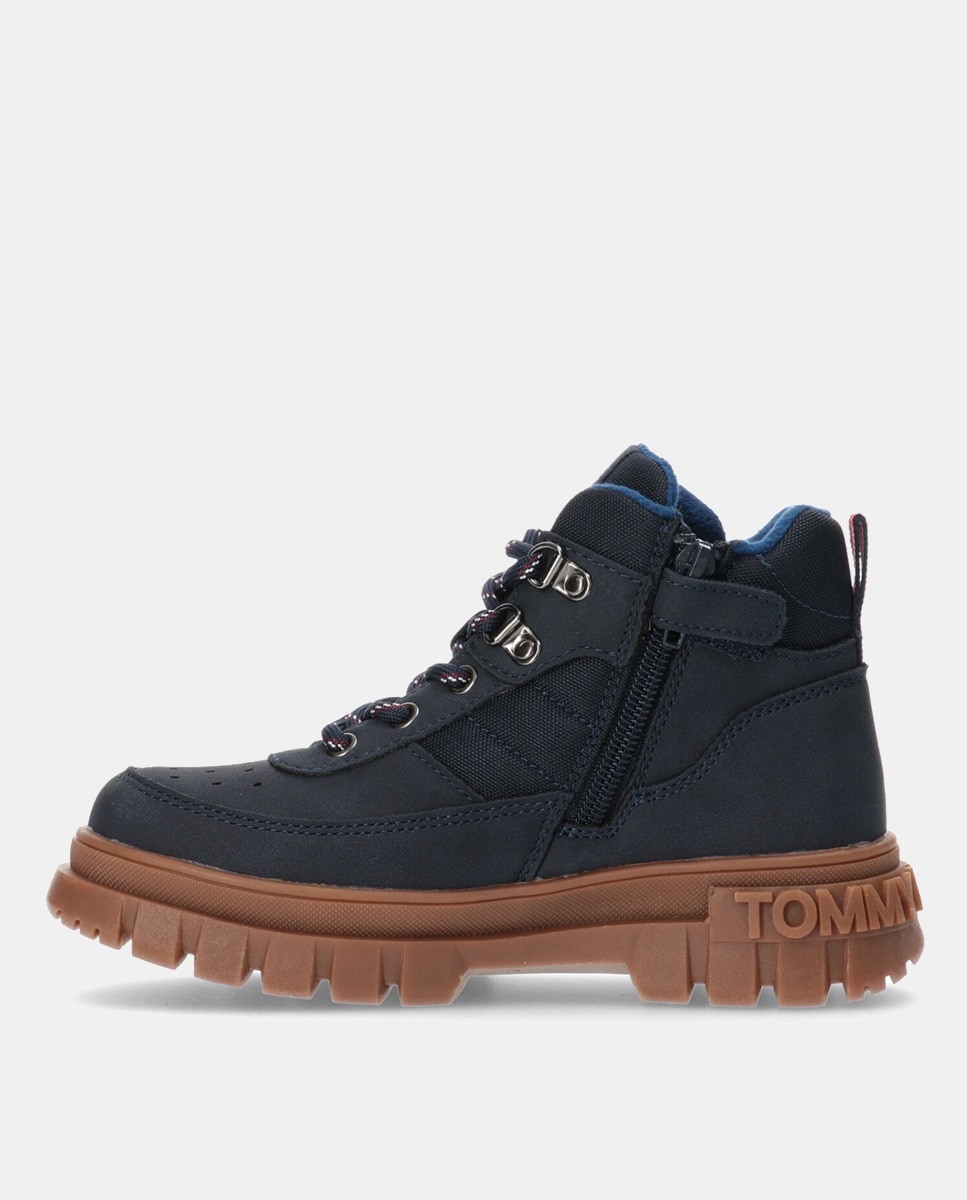 Botas de Atacadores com Sola com Pitões Azul-escuro-2