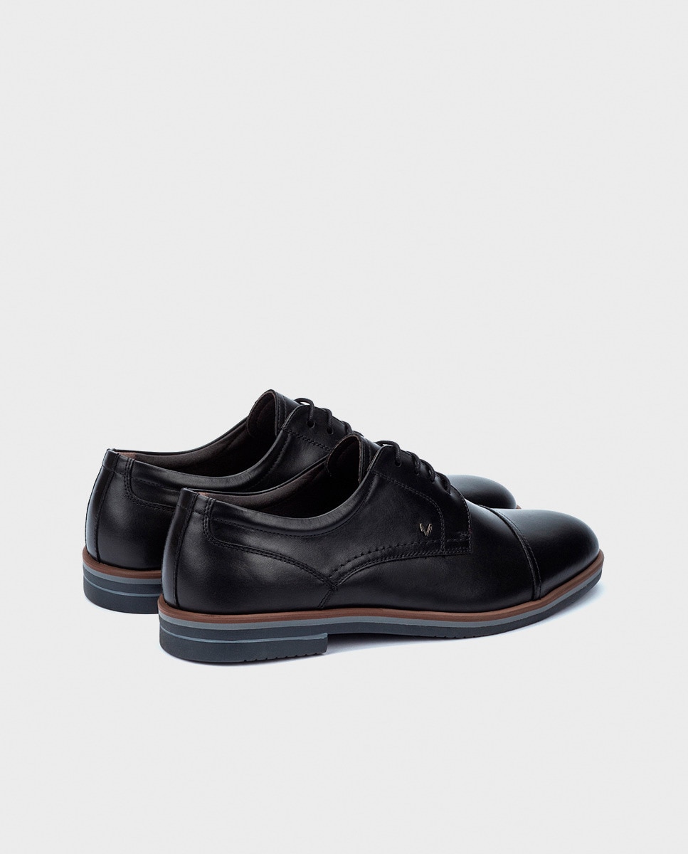 Sapatos de Atacadores e Bluchers em Pele - Preto Preto-8