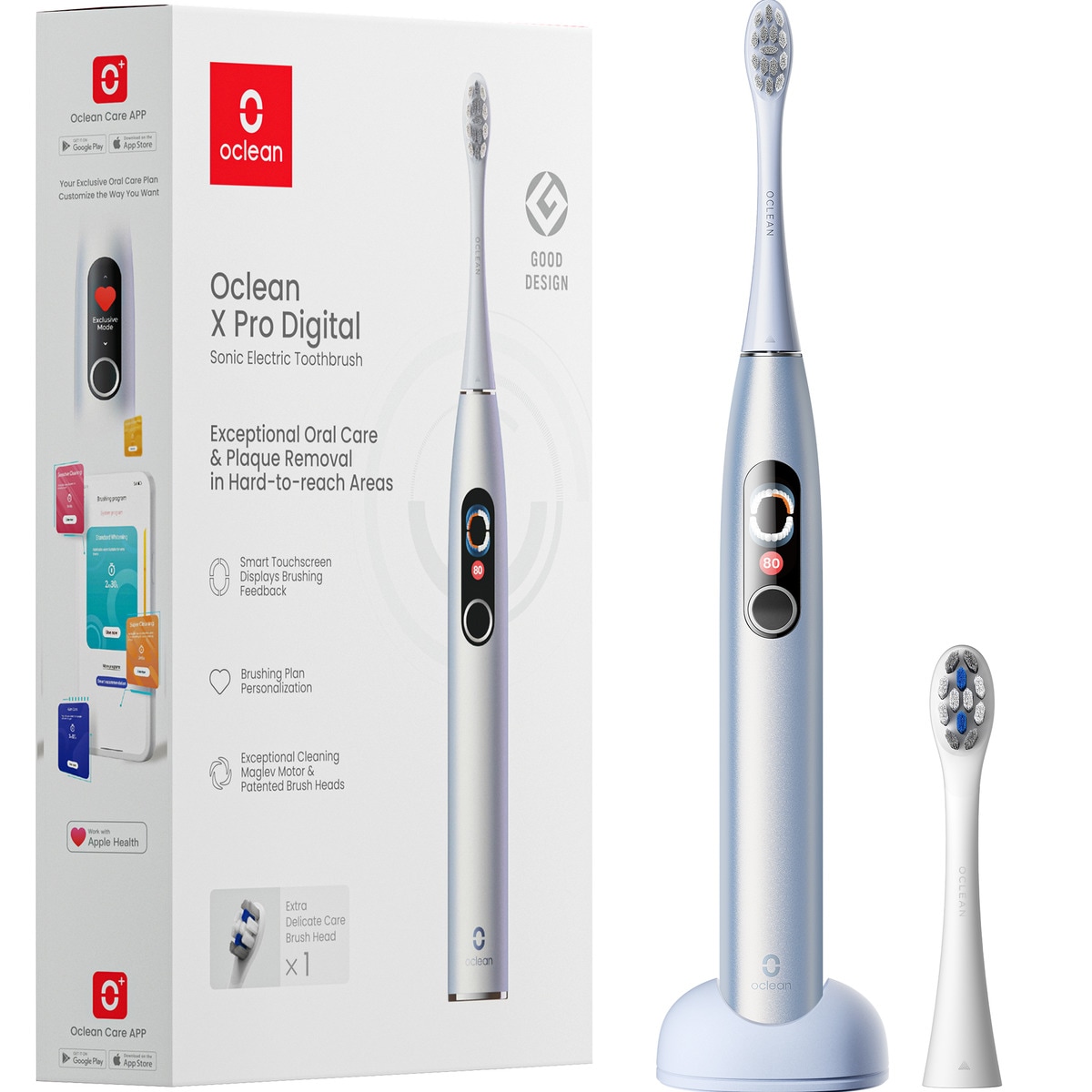 Cepillo de dientes eléctrico Oclean X Pro Digital con bluetooth Plata-8