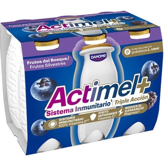 + L. Casei con mora y arándanos sin gluten pack 6 unidades 100 g - Danone Actimel