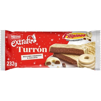 Filipinos turrón con relleno cremoso de galleta tableta 232 g - Nestle Extrafino