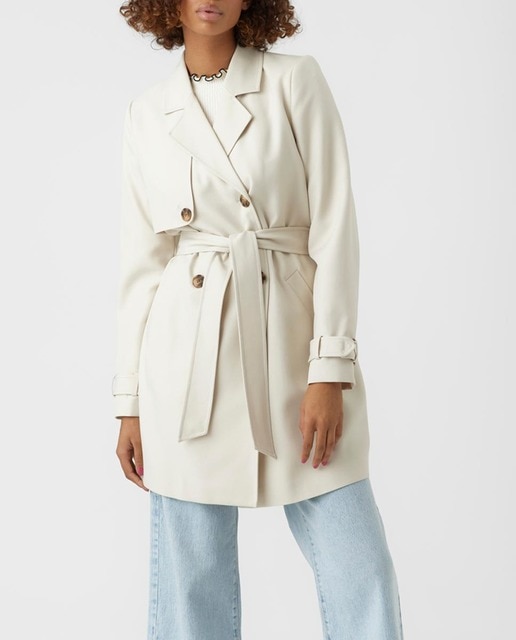 Imagen 0 de Gabardina midi de mujer con cinturón ajustable