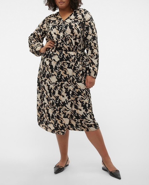 Imagen 0 de Falda midi estampada de mujer talla grande