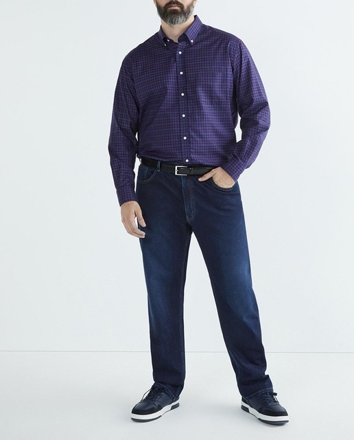 Imagen 0 de Camisa de hombre casual de cuadros tallas grandes