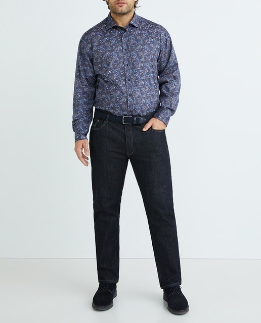 Imagen 0 de Camisa de hombre casual estampada manga larga Tallas Grandes