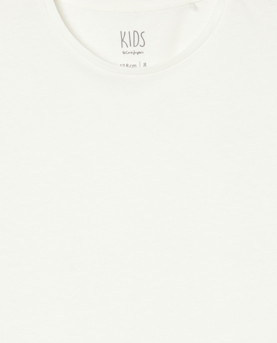 T-shirt Básica com Manga Curta Branco-marfim-5