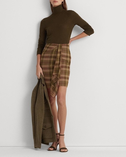 Imagen 0 de Falda corta con estampado de cuadros