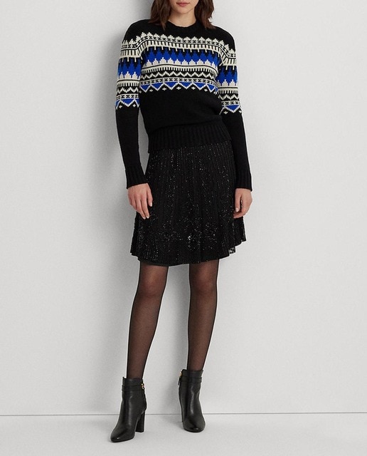 Imagen 0 de Falda corta de rejilla con cuentas