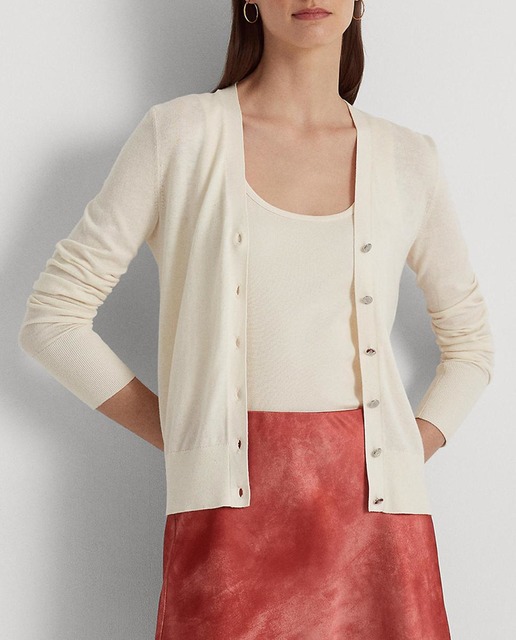 Imagen 0 de Cárdigan de mujer con cierre de botones y cuello pico