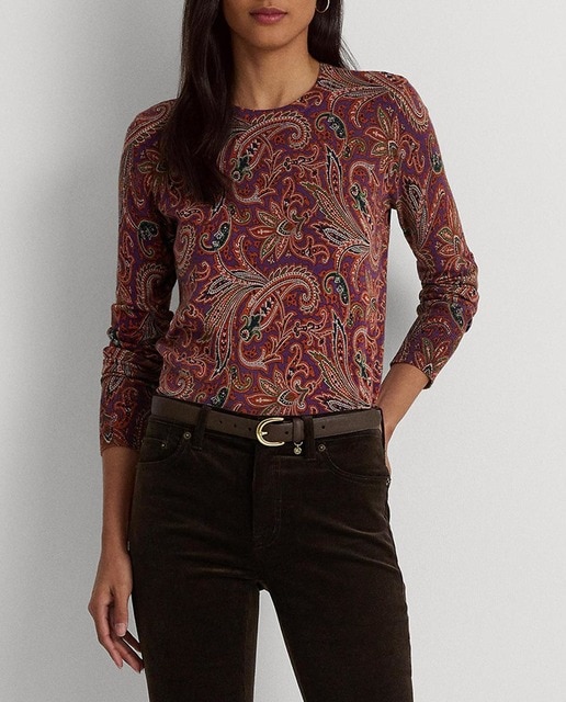Imagen 0 de Jersey de mujer de manga larga con estampado paisley
