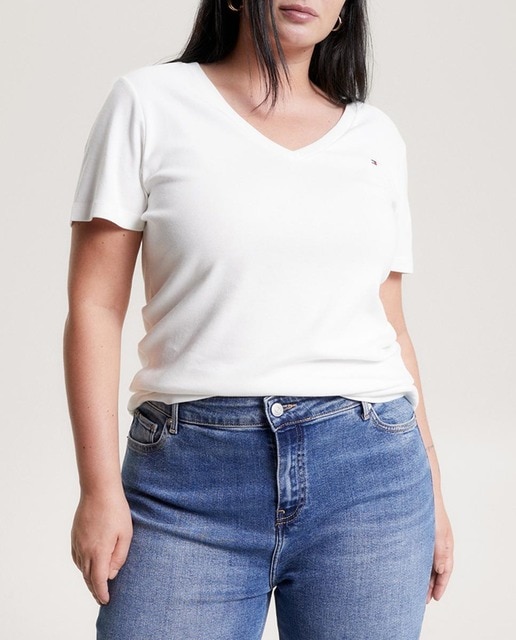 Imagen 0 de Camiseta de mujer de cuello en pico y manga corta