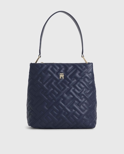 Imagen 0 de Bolso bucket Tommy Hilfiger de ecopiel acolchada