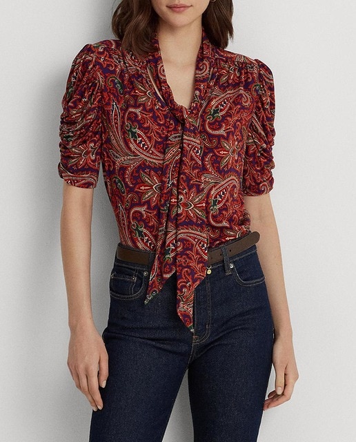 Imagen 0 de Camiseta de mujer de manga corta con estampado paisley