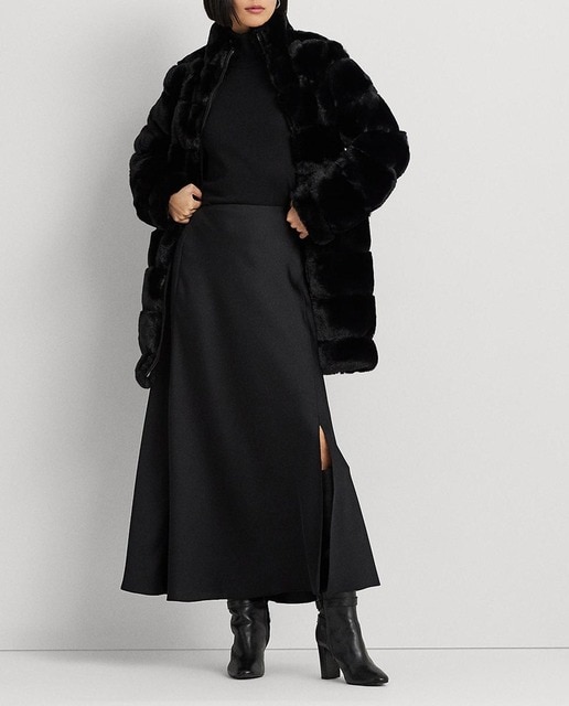 Imagen 0 de Abrigo de mujer de pelo con cuello alto