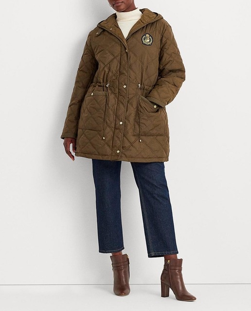 Imagen 0 de Abrigo de mujer talla grande con capucha