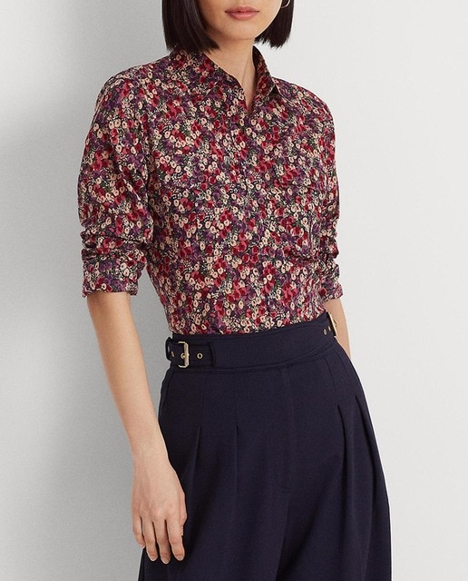 Imagen 0 de Camisa de mujer de algodón con flores