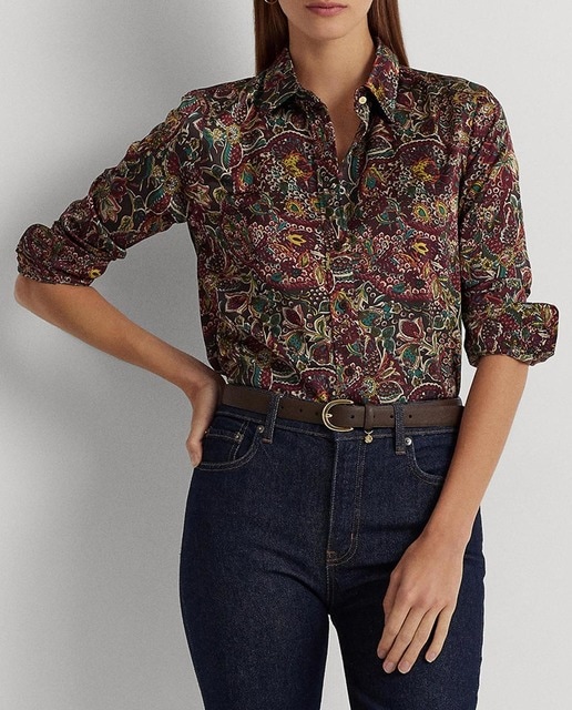 Imagen 0 de Camisa de mujer de manga larga con estampado abstracto