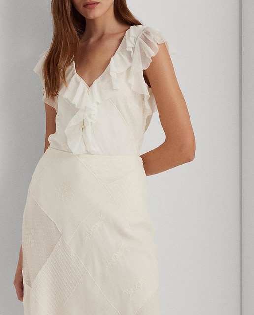 Imagen 0 de Blusa de mujer sin mangas con volantes