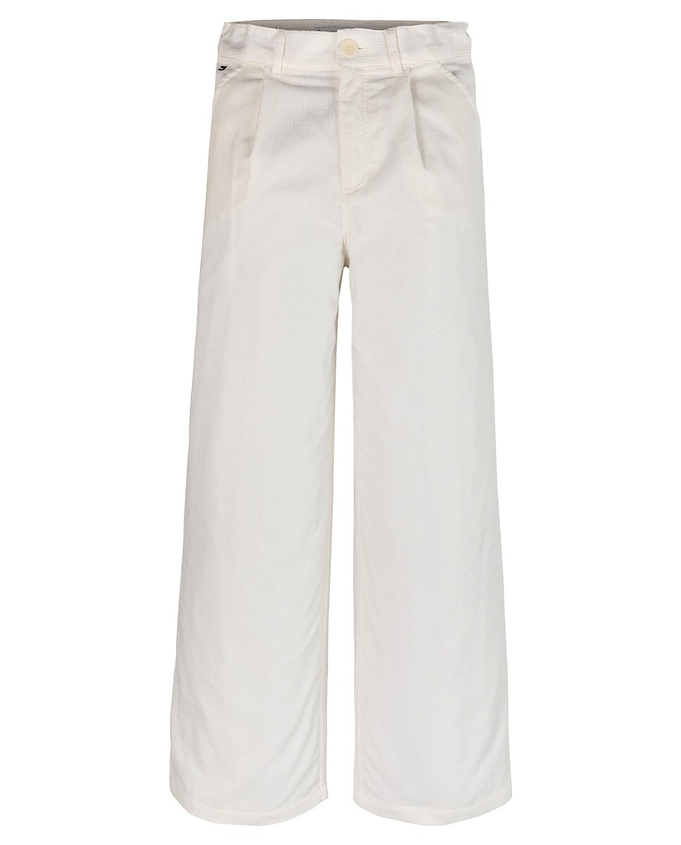 Calças de Bebé em Bombazina Fina com Pinças Branco-6